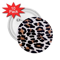 Black And Brown Leopard 2 25  Buttons (10 Pack)  by trendistuff