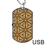 Faux Animal Print Pattern Dog Tag USB Flash (One Side) Front