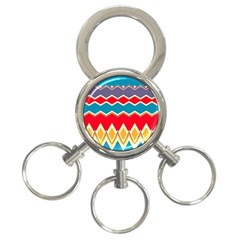 Chevrons And Rhombus			3-ring Key Chain by LalyLauraFLM