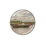 Fishing And Sailboats At Santa Lucia River In Montevideo Hat Clip Ball Marker Front