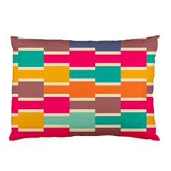 Connected Colorful Rectangles			pillow Case by LalyLauraFLM