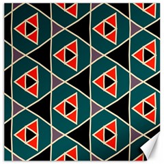 Triangles In Retro Colors Pattern			canvas 20  X 20  by LalyLauraFLM