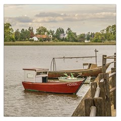 Santa Lucia River In Montevideo Uruguay Large Satin Scarf (square) by dflcprints