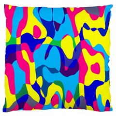 Colorful Chaos 	large Flano Cushion Case (two Sides) by LalyLauraFLM