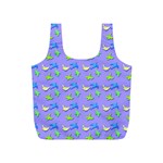 Blue and Green Birds Pattern Full Print Recycle Bags (S)  Front