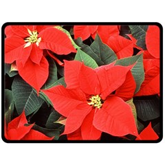 Poinsettia Double Sided Fleece Blanket (large)  by trendistuff