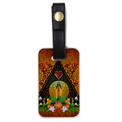 Surfing, Surfboard With Flowers And Floral Elements Luggage Tags (one Side)  by FantasyWorld7