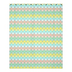 Scallop Repeat Pattern In Miami Pastel Aqua, Pink, Mint And Lemon Shower Curtain 60  X 72  (medium)  by PaperandFrill