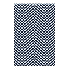 Blue And White Chevron Wavy Zigzag Stripes Shower Curtain 48  X 72  (small)  by PaperandFrill