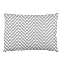 Silver And White Chevrons Wavy Zigzag Stripes Pillow Cases by PaperandFrill