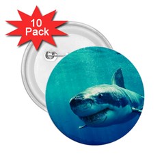 Great White Shark 1 2 25  Buttons (10 Pack)  by trendistuff