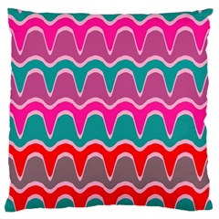 Waves Pattern 	large Flano Cushion Case (two Sides) by LalyLauraFLM