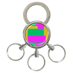 Rectangles And Other Shapes 			3-ring Key Chain by LalyLauraFLM