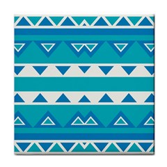 Blue Triangles And Stripes  			face Towel by LalyLauraFLM