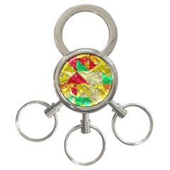 Colorful 3d Texture   			3-ring Key Chain by LalyLauraFLM