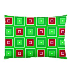 Green Red Squares Pattern    			pillow Case by LalyLauraFLM