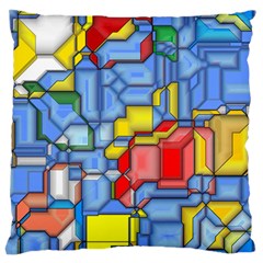 3d Shapes 	large Flano Cushion Case (two Sides) by LalyLauraFLM