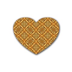 Luxury Check Ornate Pattern Heart Coaster (4 Pack)  by dflcprints