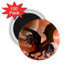 Wonderful Dark Unicorn In The Night 2 25  Magnets (100 Pack)  by FantasyWorld7