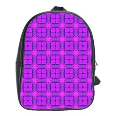 Abstract Dancing Diamonds Purple Violet School Bags(large)  by DianeClancy