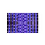 Blue Black Geometric Pattern Satin Wrap Front