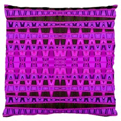 Bright Pink Black Geometric Pattern Large Flano Cushion Case (one Side) by BrightVibesDesign