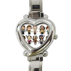 The Walking Dead   Main Characters Chibi   Amc Walking Dead   Manga Dead Heart Italian Charm Watch by PTsImaginarium