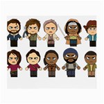 The Walking Dead   Main Characters Chibi   Amc Walking Dead   Manga Dead Small Glasses Cloth Front