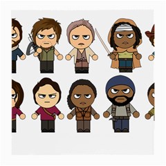 The Walking Dead   Main Characters Chibi   Amc Walking Dead   Manga Dead Medium Glasses Cloth by PTsImaginarium