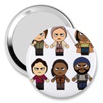 The Walking Dead   Main Characters Chibi   Amc Walking Dead   Manga Dead 3  Handbag Mirrors Front