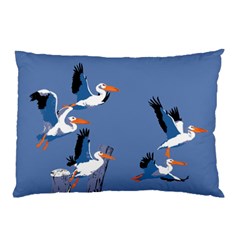 Abstract Pelicans Seascape Tropical Pop Art Pillow Case by WaltCurleeArt