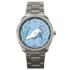 Egret Sport Metal Watch by WaltCurleeArt