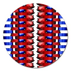 The Patriotic Flag Magnet 5  (round) by SugaPlumsEmporium