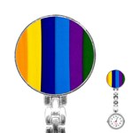 Rainbow Painting On Wood Stainless Steel Nurses Watch Front