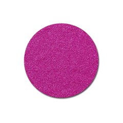 Metallic Pink Glitter Texture Magnet 3  (round) by yoursparklingshop