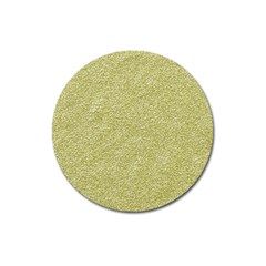 Festive White Gold Glitter Texture Magnet 3  (round) by yoursparklingshop