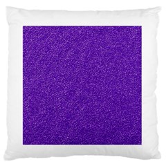 Festive Purple Glitter Texture Large Flano Cushion Case (one Side) by yoursparklingshop