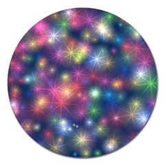 Starlight Shiny Glitter Stars Magnet 5  (round) by yoursparklingshop