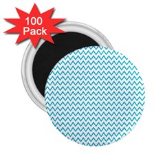 Blue White Chevron 2 25  Magnets (100 Pack)  by yoursparklingshop