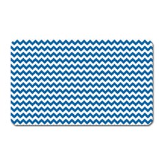 Dark Blue White Chevron  Magnet (rectangular) by yoursparklingshop