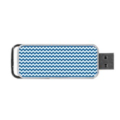 Dark Blue White Chevron  Portable Usb Flash (one Side) by yoursparklingshop