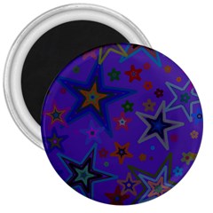 Purple Christmas Party Stars 3  Magnets by yoursparklingshop