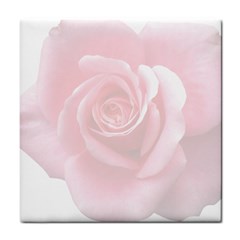 Pink White Love Rose Tile Coasters by yoursparklingshop