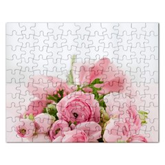 Romantic Pink Flowers Rectangular Jigsaw Puzzl by yoursparklingshop