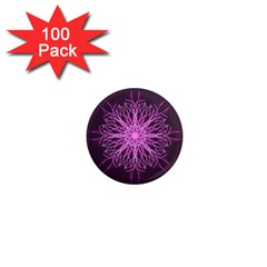 Pink Kaleidoscope Flower Mandala Art 1  Mini Magnets (100 Pack)  by yoursparklingshop