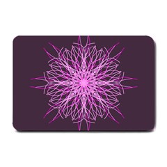 Pink Kaleidoscope Flower Mandala Art Small Doormat  by yoursparklingshop