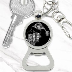 Funny Santa Black And White Typography Bottle Opener Key Chains by yoursparklingshop