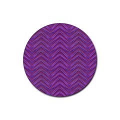 Grunge Chevron Style Rubber Coaster (round)  by dflcprints