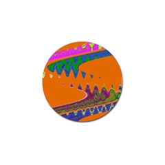 Colorful Wave Orange Abstract Golf Ball Marker (10 Pack) by BrightVibesDesign