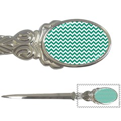 Emerald Green & White Zigzag Pattern Letter Opener by Zandiepants